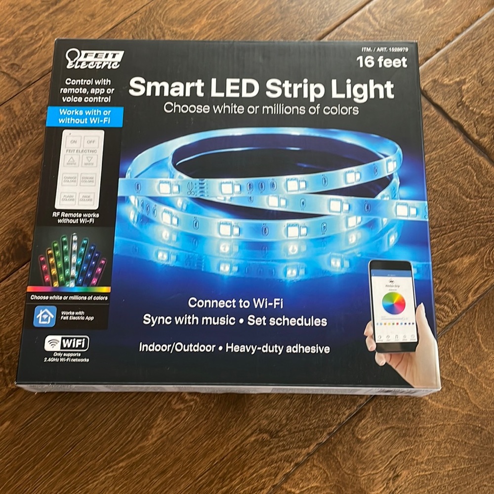 Feit Smart WiFi LED Strip Light Electric 192-in Color Changing Tape Effect 16 FT